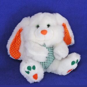 Avon Easter Bunny Rabbit Plush Carrot Feet 8" White Sound Giggles Stuffed READ